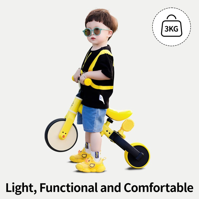 B.Duck - 3-in-1 ToddlerBike, Balance, Sliding, Tricycle Modes, Adjustable Seat & Handlebar, Indoor/Outdoor, Yellow, 1.5-3 Y - Image 2